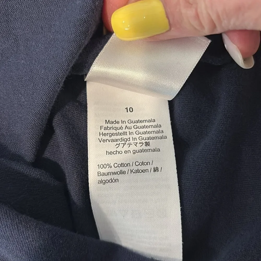J Crew Crewcuts Girls Long Sleeve Navy Tee Shirt Size 10 - Picture 6 of 7